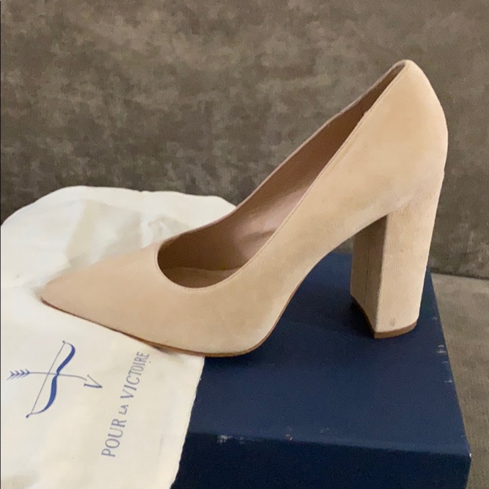 Blush Suede Celina Block heel